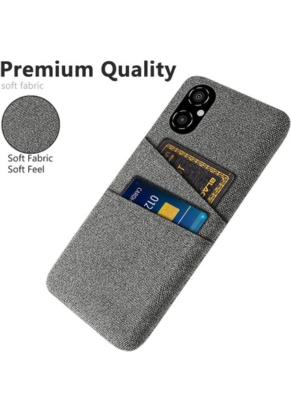 Xiaomi Poco M4 Için 5g Çizgi Anti-Çizelge Kılıfı Yumuşak Dokunmatik Kumaş Doku Pc Arka Kapak Çift Kart Tutucu Grey (Yurt Dışından) modelleri