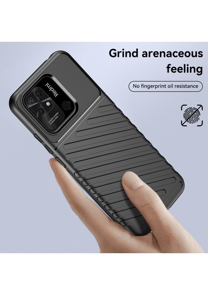 Thunder Serisi Twill Doku Xiaomi Redmi 10C Için Esnek Tpu Kılıfı, Kalınlaştırılmış Şok Geçirmez Telefon Kapak Black (Yurt Dışından) fırsatları