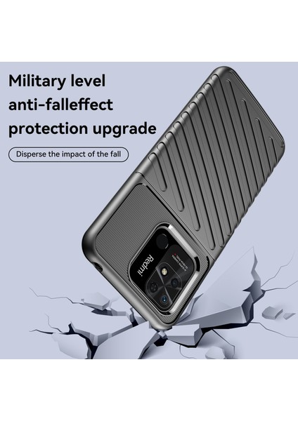 Thunder Serisi Twill Doku Xiaomi Redmi 10C Için Esnek Tpu Kılıfı, Kalınlaştırılmış Şok Geçirmez Telefon Kapak Black (Yurt Dışından) indirimleri