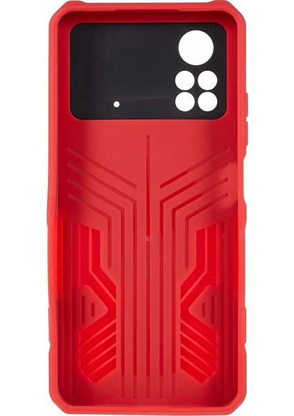 Mechwarrior Xiaomi Için Poco X4 Pro 5g Giyim Dirençli Damla Damla Damlı Yumuşak Tpu Sert Pc Sert Zırh Kılıfı Back Kickstand Telefon Kabuğu-Kırmızı (Yurt Dışından) modelleri