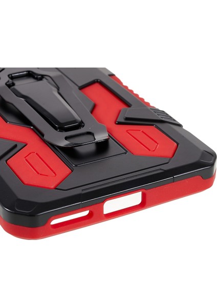 Mechwarrior Xiaomi Için Poco X4 Pro 5g Giyim Dirençli Damla Damla Damlı Yumuşak Tpu Sert Pc Sert Zırh Kılıfı Back Kickstand Telefon Kabuğu-Kırmızı (Yurt Dışından) indirimleri