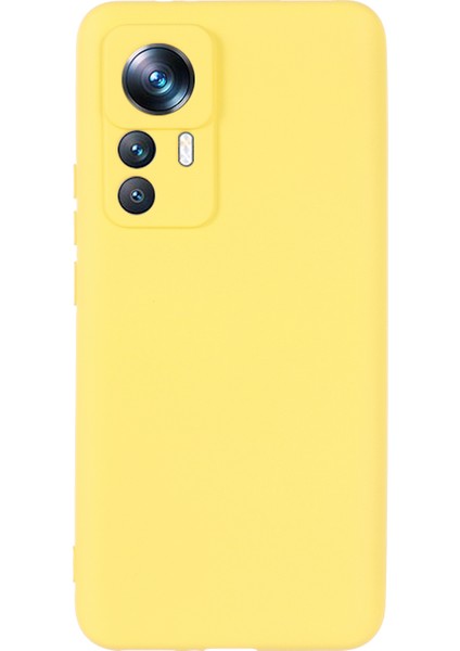 Xiaomi 12T Pro 5g Için Koruyucu Telefon Kılıfı, Hafif Kıç Çizelge Önleyici Sıvı Silikon Arka Kapak Strap-Sarı (Yurt Dışından)