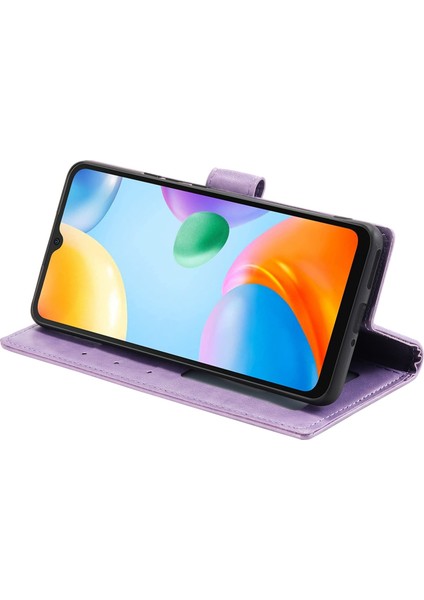 Xiaomi Redmi Için 10C Cüzdan Stand Tasarımı Baskılı Mandala Çiçek Damla Damalı Pu Deri Telefon Flip Kapak Telefon Vaka Doğru (Yurt Dışından) fiyatları