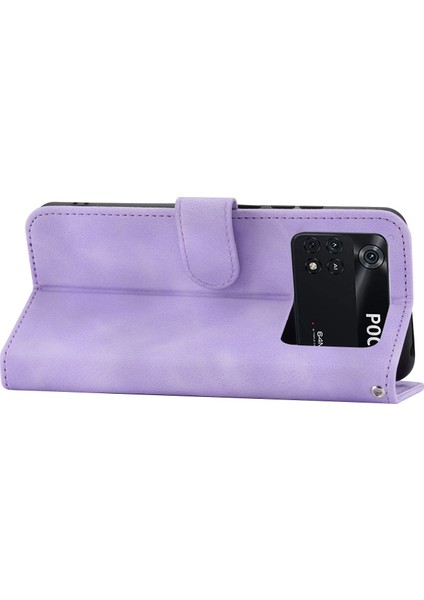 Xiaomi Poco M4 Pro 4g Için Çoklu Kart Yuvası Telefon Kasası, Baskılı Çiçekler Pu Deri Stand Cilt Touch Anti-Çizelge Telefon Kapağı Bilek Kayışı ve Omuz Kayış Işığı Mor ile (Yurt Dışından) fırsatları