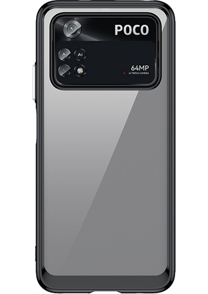 Xiaomi Poco M4 Pro 4g Anti-Drop Şeffaf Arka Kasa Hibrid Akrilik+Tpu Telefon Kapağı Bağımsız Düğmeler-Black (Yurt Dışından)