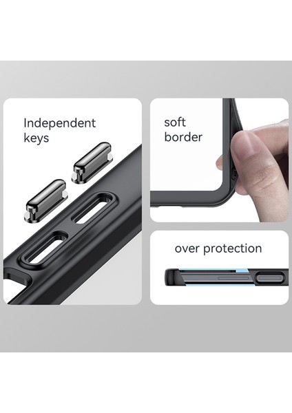 Xiaomi Poco M4 Pro 4g Anti-Drop Şeffaf Arka Kasa Hibrid Akrilik+Tpu Telefon Kapağı Bağımsız Düğmeler-Black (Yurt Dışından) modelleri