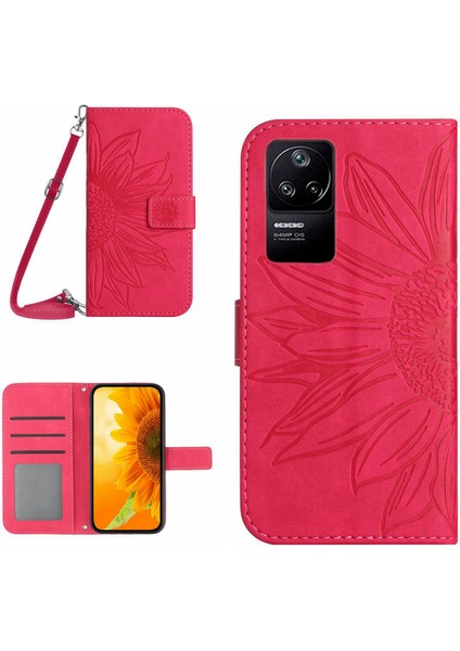 Xiaomi Redmi K40S Için 5g/poco F4 5g HT04 Ayçiçeği Baskılı Pu Deri Deri Şok Geçirmez Kasa Deri-Dokun (Yurt Dışından) modelleri