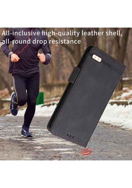 Xiaomi Için Poco F4 Gt/redmı K50 Pu Pu Pu Deri Deri Yan Manyetik Kılıf Cüzdan Stand Donanım Tasarımı Telefon Kapak Black (Yurt Dışından)