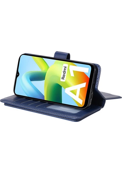 Xiaomi Için Redmi A1 4g/a2 4g Cep Telefonu Kapağı Ayarlanabilir Stand Cüzdanı Pu Deri Koruyucu Telefon Kılıfı 10 Kart Yuvası-Dark Mavi (Yurt Dışından)