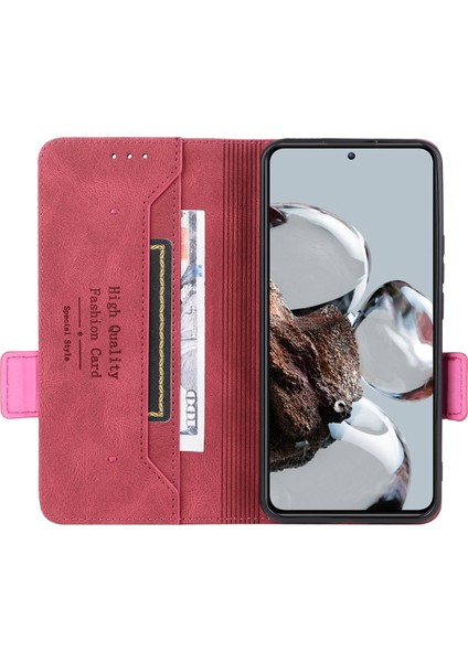 Xiaomi 12T 5g/redmi K50 Ultra 5g Cüzdan Flip Telefon Kapağı Donanım Dekoru Pu Derisi Manyetik Kapanma Stand Kılıf Kırmızı (Yurt Dışından) fiyatları