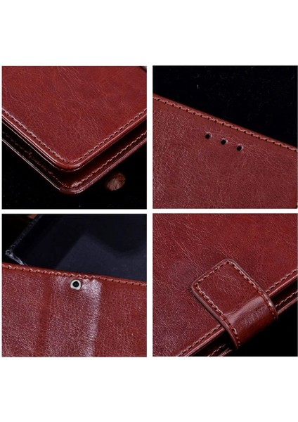 Xiaomi 12T 5g/redmi K50 Ultra 5g Telefon Kılıfı Katlanabilir Stand Çılgın At Dokulu Telefon Kapağı Cüzdan-Ros (Yurt Dışından)