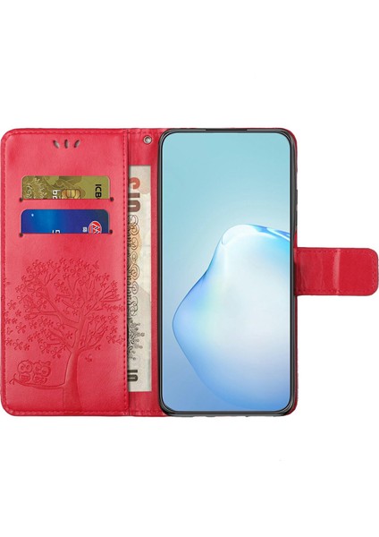 Manyetik Toka Telefon Kapağı Xiaomi Redmi A1 4g/a2 4g Anti-Çizgi Pu Deri Baskılı Baykuş Ağacı Desen Telefon Kılıfı Stand-Red (Yurt Dışından) fiyatları