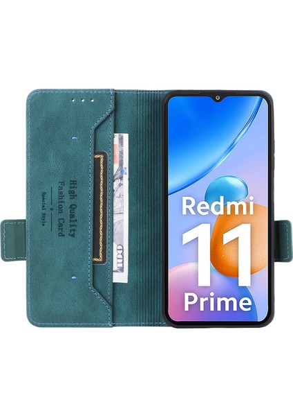 Xiaomi Redmi Için 11 Prime 4g Anti-Çizelge Pu Deri Deri Anti Dalgalı Kılıf Donanım Dekoru Çift Manyetik Toka Cüzdan Stand Kabuk Mavisi (Yurt Dışından) fiyatları