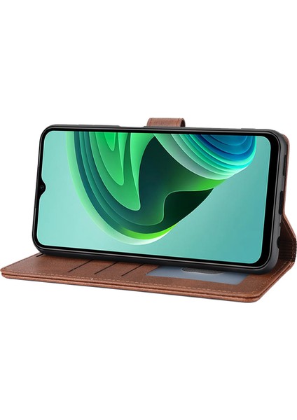 Xiaomi Redmi 10 5g/not 11E 5g/10 Prime+ 5g/xiaomi Poco M4 5g Anti-Çizelge Telefon Flip Deri Kılıf Şok Geçirmez Telefon Koruyucu Kapak Kahverengi (Yurt Dışından)