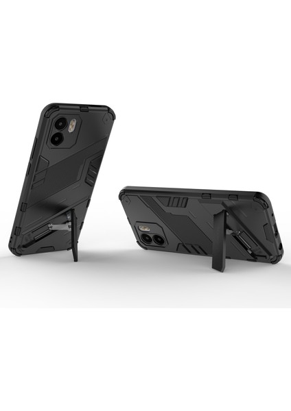 Xiaomi Redmi A1 4g/a2 4g Pc+Tpu Hibrid Case Kickstand Damla Damalı Telefon Geri Kapak Black Için (Yurt Dışından)