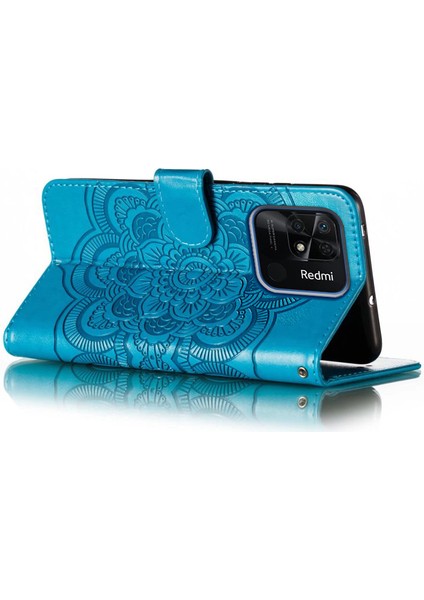 Xiaomi Redmi 10C 4g Pu Deri Cüzdan Stand Kılıfı Mandala Çiçek Telefonu Kapak Mavisi (Yurt Dışından) indirimleri