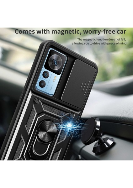Xiaomi 12T 5g/redmi K50 Ultra 5g Için Telefon Kılıfı, Şok Geçirmez Yüzük Kickstand Pc+Tpu Koruyucu Arka Kapak Slayt Kamera Koruyucu Mavi (Yurt Dışından) fırsatları