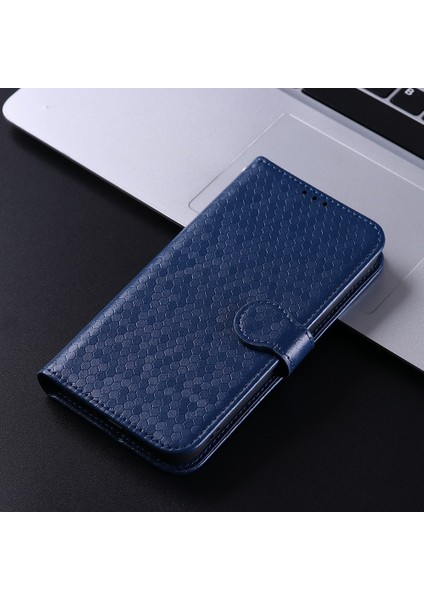 Xiaomi Için Poco C40 4g Anti-Çizelge Folio Flip Kapak Standı Cüzdan Telefon Kılıfı Dot Deseni Tpu+Pu Deri Koruyucu Kabuk Sapfire (Yurt Dışından)