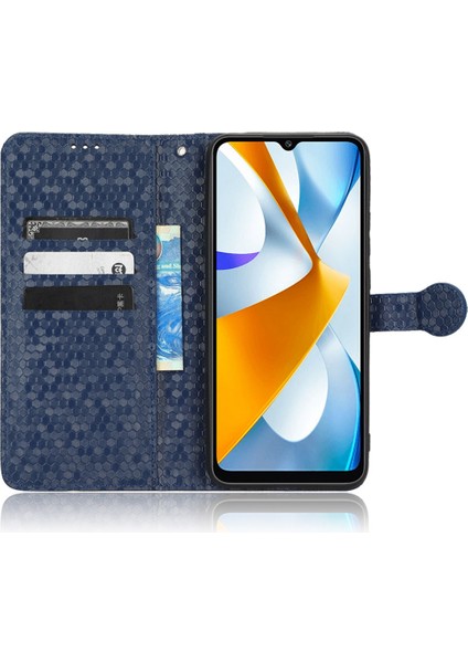 Xiaomi Için Poco C40 4g Anti-Çizelge Folio Flip Kapak Standı Cüzdan Telefon Kılıfı Dot Deseni Tpu+Pu Deri Koruyucu Kabuk Sapfire (Yurt Dışından)