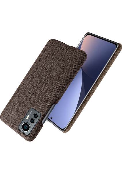Xiaomi Için 12 Lite 5g Slip Olmayan Telefon Kasası Düz ​​renkli Aşınma Dirençli Kumaş Kumaş Damla Geçirmez Telefon Kapak Kahverengi (Yurt Dışından) modelleri