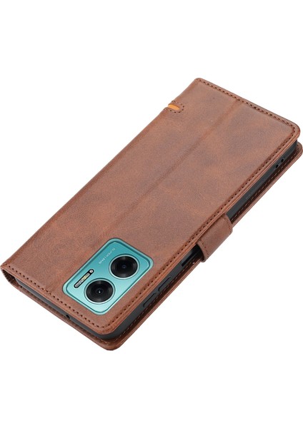 Xiaomi Redmi 10 5g/not 11E 5g/10 Prime+ 5g/xiaomi Poco M4 5g Anti-Çizelge Telefon Flip Deri Kılıf Şok Geçirmez Telefon Koruyucu Kapak Kahverengi (Yurt Dışından)