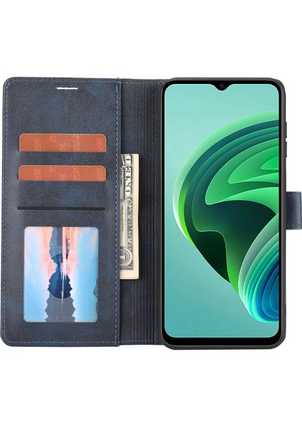 Xiaomi Redmi Için 10 5g/not 11E 5g/10 Prime+ 5g/xiaomi Poco M4 5g Anti-Çizelge Telefon Flip Deri Kılıf Şok Geçirmez Telefon Koruyucu Kapak-Mavi (Yurt Dışından)