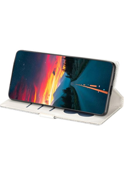 Xiaomi 12T 5G/12T Pro 5g/redmi K50 Ultra 5g Fermuarı Pocket Glittery Pu Şok Geçirmez Kasa Manyetik Toka Flip Telefon Cüzdan Stand Kapağı Silver (Yurt Dışından) modelleri
