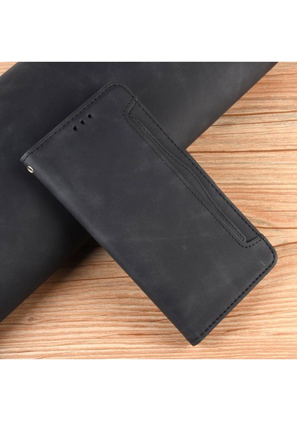 Xiaomi Için Poco F4 Gt/redmı K50 Oyun Yumruğu Önleme Çoklu Kart Yuvası Telefon Kapağı Pu Deri Cüzdan Stand Kılıf Black (Yurt Dışından)