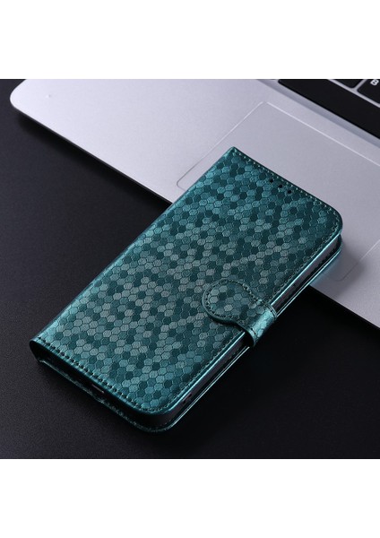 Xiaomi Için Poco C40 4g Anti-Çizelge Folio Flip Kapak Standı Cüzdan Telefon Kılıfı Dot Deseni Tpu+Pu Deri Koruyucu Kabuk Yeşili (Yurt Dışından)