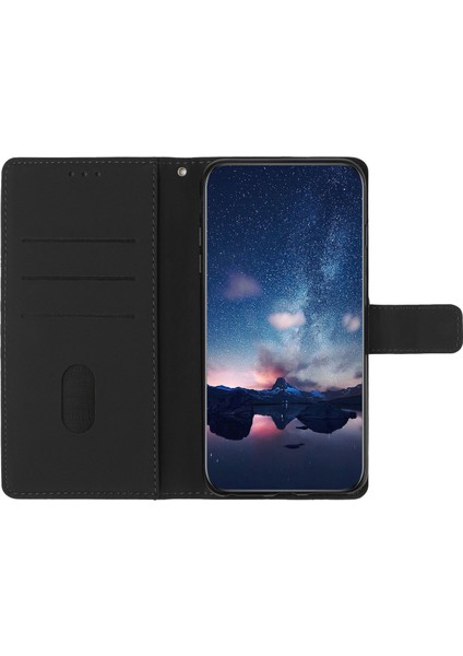 4U Sky Xiaomi Için Anti-Çizik Cep Telefonu Kasası Redmi A1 4g/a2 4g Stand Cüzdan Pu Deri Deri Dostu Baskılı Desen Retro Telefon Kapağı Strap-Black (Yurt Dışından)