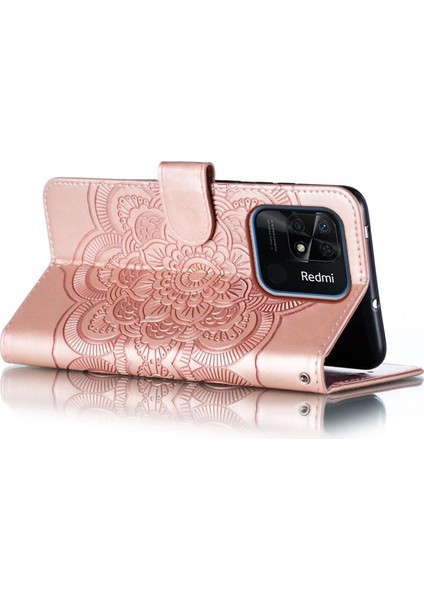 Xiaomi Için Redmi 10C 4g Pu Deri Cüzdan Stand Kılıfı Mandala Çiçek Telefon Kapak Çizgi Altın (Yurt Dışından) indirimleri