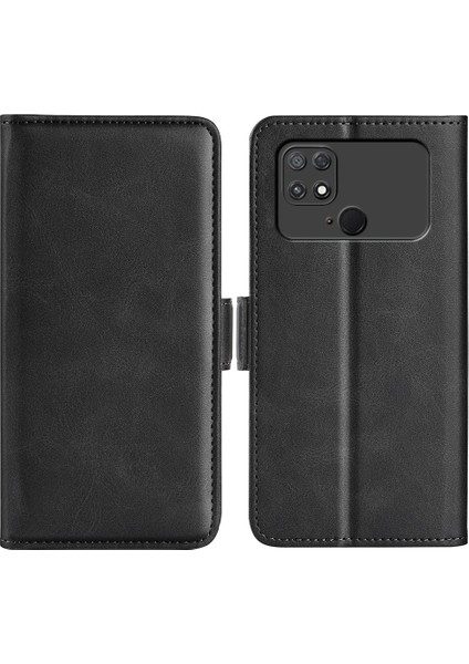 Xiaomi Poco C40 4g Anti-Çizelge Pu Deri Deri Çift Manyetik Tokal Buzağı Doku Doku Standı Cüzdan Damla Koruma Telefon Kapak Black (Yurt Dışından)