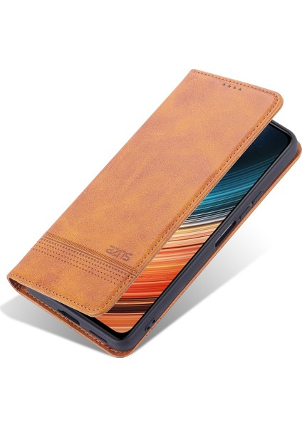 Xiaomi Için Poco F4 5g/redmi K40S 5g Cüzdan Telefon Kılıfı Manyetik Otomatik Ahlak Dokulu Pu Deri Stand Koruyucu Telefon Kapak Kahverengi (Yurt Dışından) indirimleri