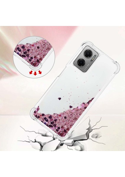 Xiaomi Için Poco M4 5g/redmi Not 11E 5g/redmi 10 5g/redmi 10 Prime+ 5g Sıvı Hızlı ve Şok Geçirmez Sequins Tpu Kapak Iyi Korunmuş Cep Telefonu Kılıf Golü Altın/kalpler (Yurt Dışından) fiyatları