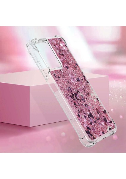 Xiaomi Için Poco M4 5g/redmi Not 11E 5g/redmi 10 5g/redmi 10 Prime+ 5g Sıvı Hızlı ve Şok Geçirmez Sequins Tpu Kapak Iyi Korunmuş Cep Telefonu Kılıf Golü Altın/kalpler (Yurt Dışından) fırsatları