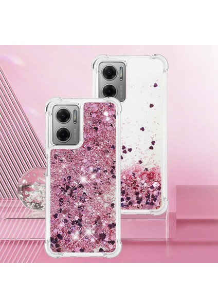 Xiaomi Için Poco M4 5g/redmi Not 11E 5g/redmi 10 5g/redmi 10 Prime+ 5g Sıvı Hızlı ve Şok Geçirmez Sequins Tpu Kapak Iyi Korunmuş Cep Telefonu Kılıf Golü Altın/kalpler (Yurt Dışından) indirimleri
