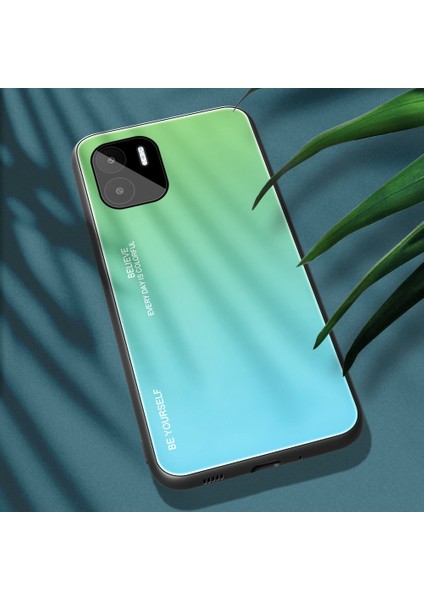 Xiaomi Için Redmi A1 4g / A2 4g Gradyan Renk Temsilli Cam Telefon Kılıfı Yumuşak Tpu Kenar Pc Geri Hassas Dokunmatik Kapak-Ciman / Mavi (Yurt Dışından) indirimleri