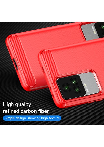 1.8mm Karbon Fiber Doku Xiaomi Redmi K50 PRO/K50/K60E 5g, Fırçalanmış Yüzey Tpu Koruyucu Kapak-Kırmızı (Yurt Dışından)