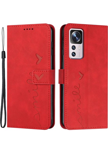 Xiaomi 12T 5g/redmi K50 Ultra 5G/12T Pro 5g Cüzdan Telefon Kapağı Cilt Dokunuşlu Pu Deri Desresif Kalp Desen Deri Touch Hissed Hisse (Yurt Dışından)