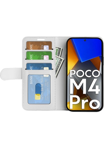 Xiaomi Için Poco M4 Pro 4g Çılgın At Doku Folio Deri Kılıf Cüzdan Ayarlanabilir Stand Telefon Kabuğu-Beyaz (Yurt Dışından) fırsatları