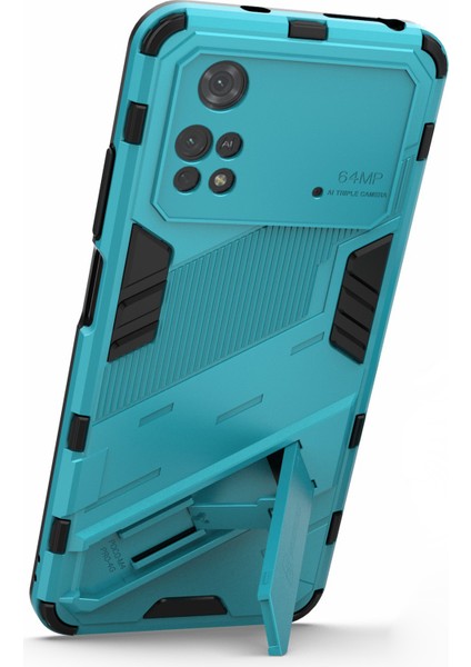 Xiaomi Için Poco M4 Pro 4g Kickstand Tasarım Bırak Koruyucu Kapak Yumuşak Tpu Sert Pc Şok Geçirmez Telefon Vaka Baby Mavi (Yurt Dışından) fırsatları