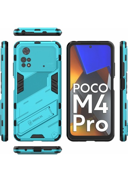 Xiaomi Için Poco M4 Pro 4g Kickstand Tasarım Bırak Koruyucu Kapak Yumuşak Tpu Sert Pc Şok Geçirmez Telefon Vaka Baby Mavi (Yurt Dışından) indirimleri