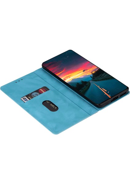 Xiaomi 12T 5G/12T Pro 5g/redmi K50 Ultra 5g Kart Tutucu Tasarım Ince Stand Telefon Kapağı Glitter Pu Deri Cep Telefon Kılıfı Manyetik Oto Absorbed Kapanış Mavisi (Yurt Dışından) fiyatları
