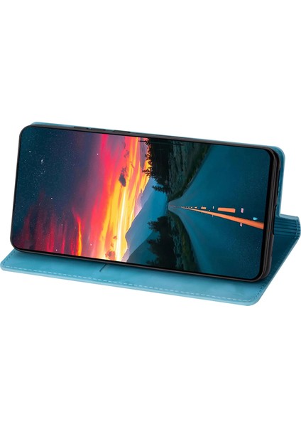 Xiaomi 12T 5G/12T Pro 5g/redmi K50 Ultra 5g Kart Tutucu Tasarım Ince Stand Telefon Kapağı Glitter Pu Deri Cep Telefon Kılıfı Manyetik Oto Absorbed Kapanış Mavisi (Yurt Dışından) modelleri