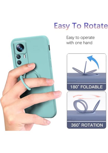Xiaomi 12T 5g/redmi K50 Ultra 5g Yüzük Kickstand Sıvı Silikon Telefon Kılıfı Kırmızı ile Cep Telefonu Kapağı (Yurt Dışından) fırsatları