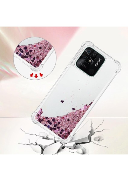 Xiaomi Redmi Için 10C Sıvı Quicksans ve Scratch-Dirençli Sequins Tpu Koruyucu Telefon Vaka Golü Altın/kalpler (Yurt Dışından) fırsatları