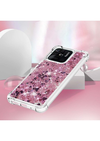 Xiaomi Redmi Için 10C Sıvı Quicksans ve Scratch-Dirençli Sequins Tpu Koruyucu Telefon Vaka Golü Altın/kalpler (Yurt Dışından) indirimleri