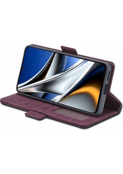 Xiaomi Için Poco M4 Pro 4g Şok Geçirmez Flip Cüzdan Kılıfı Pu Deri Deri Telefon Koruyucu Kapak Stand-Wine Red ile (Yurt Dışından) fırsatları
