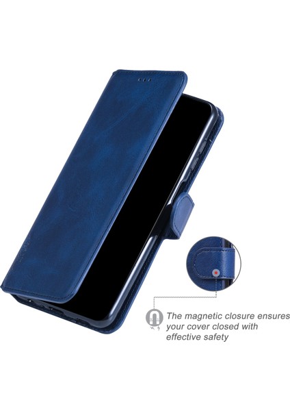 Xiaomi Için Redmi Note 11E 5g/redmi 10 5g/redmi 10 Prime+ 5g Pu Deri+ Tpu Bırak-Kötü Telefon Kılıf Cüzdan Stand Kapak Mavisi (Yurt Dışından)