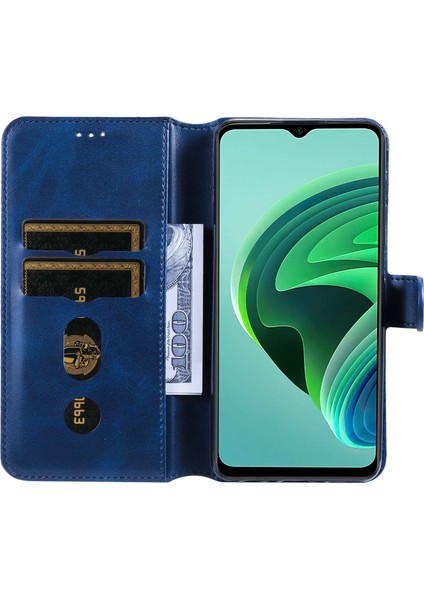 Xiaomi Için Redmi Note 11E 5g/redmi 10 5g/redmi 10 Prime+ 5g Pu Deri+ Tpu Bırak-Kötü Telefon Kılıf Cüzdan Stand Kapak Mavisi (Yurt Dışından)